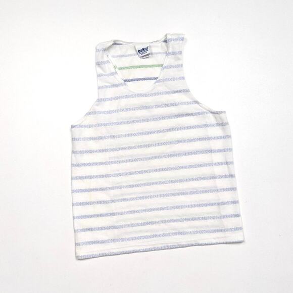 Vintage Oshkosh B'gosh Tank Top Boys Size 6 White Stripe Racerback Top - Picture 1 of 3